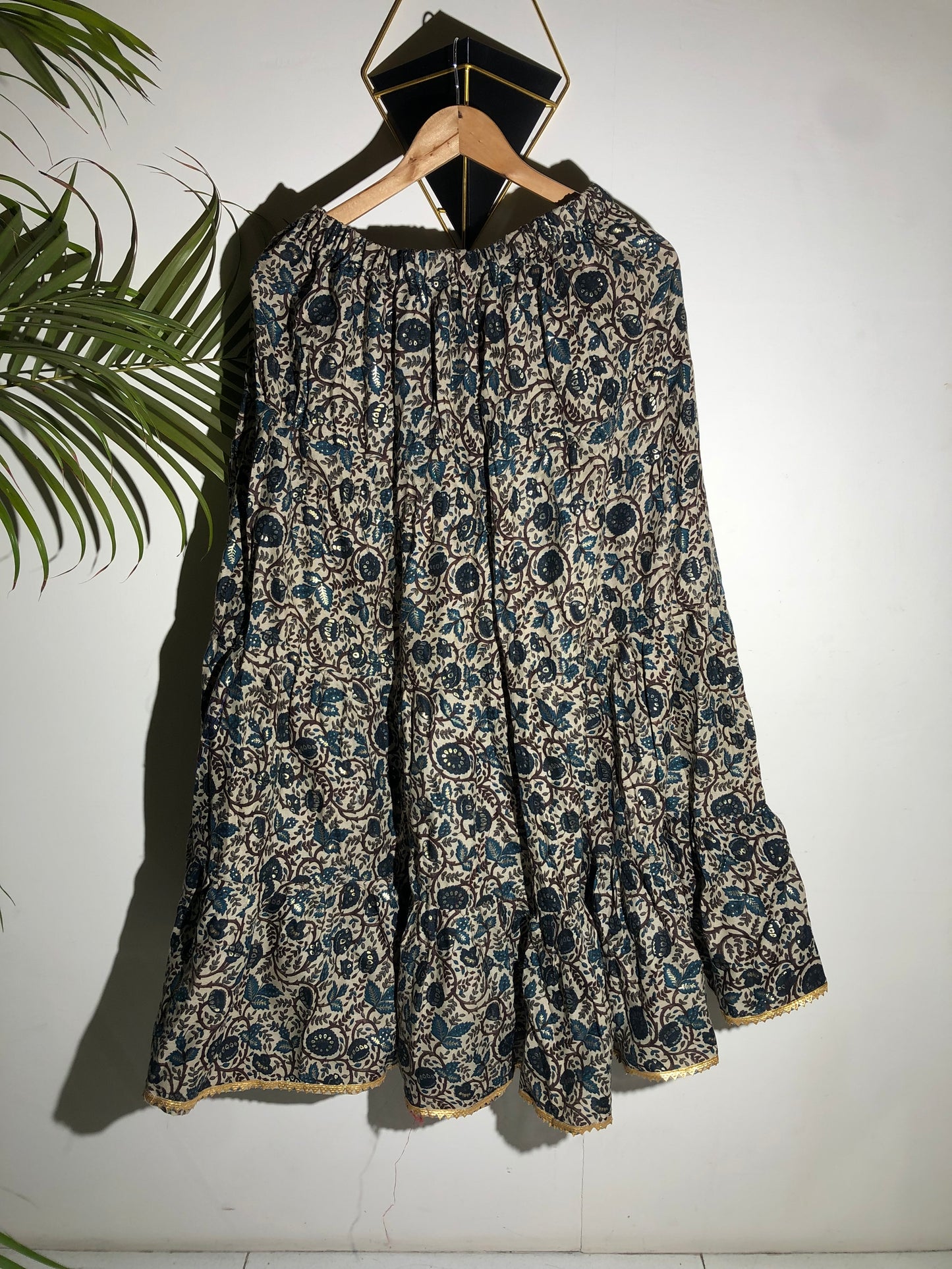 #RBP010 Teal Blue boho skirt