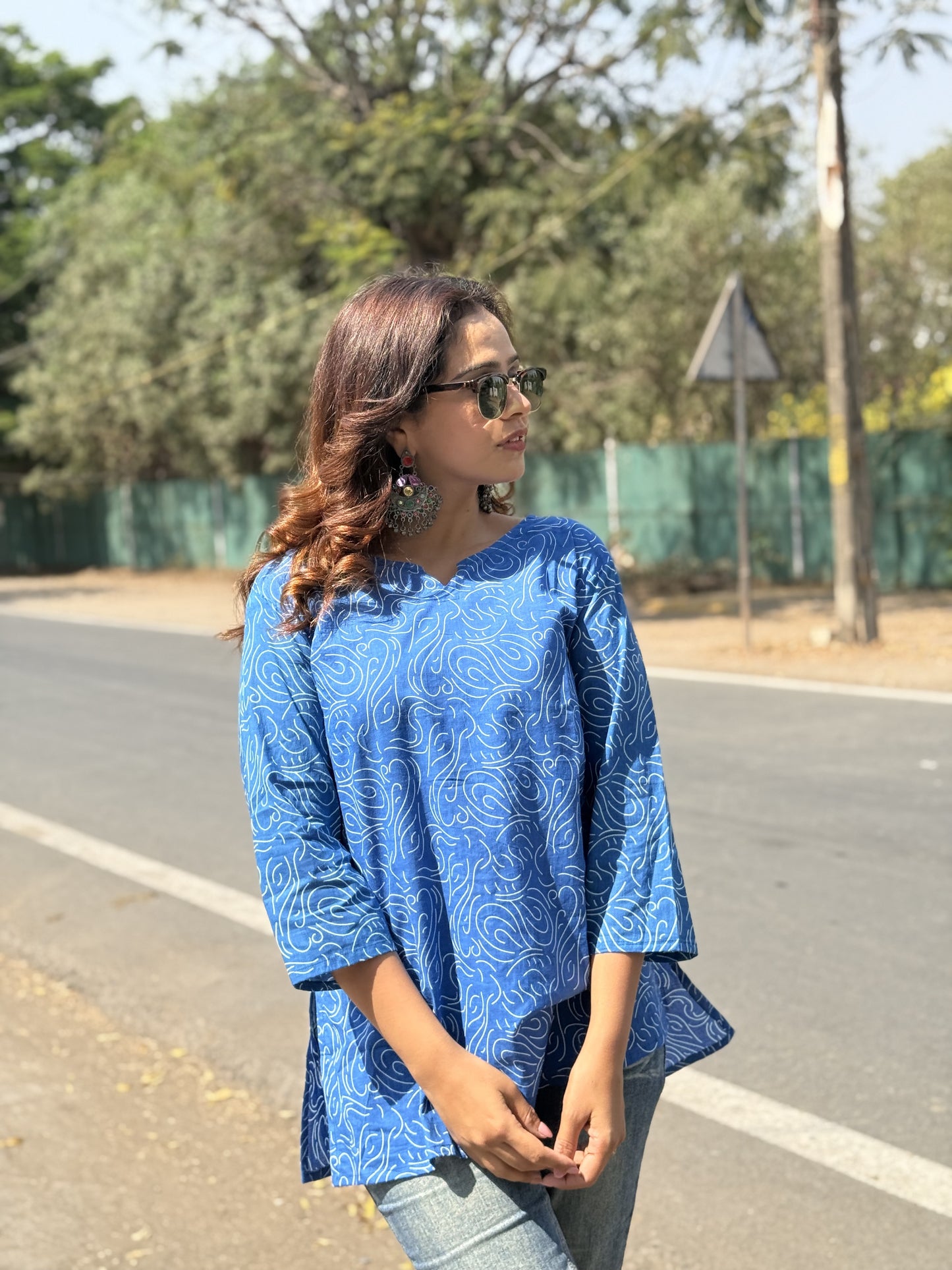 #RBP006 Blue Printed Kurta