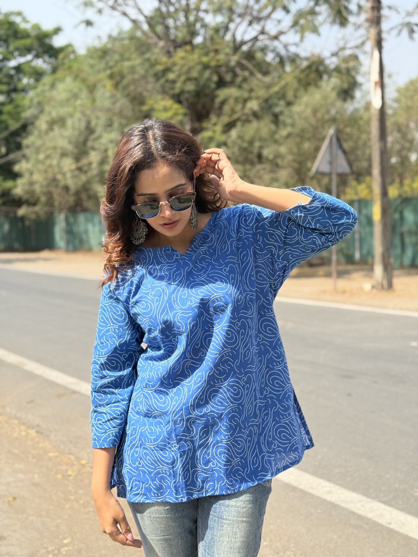 #RBP006 Blue Printed Kurta