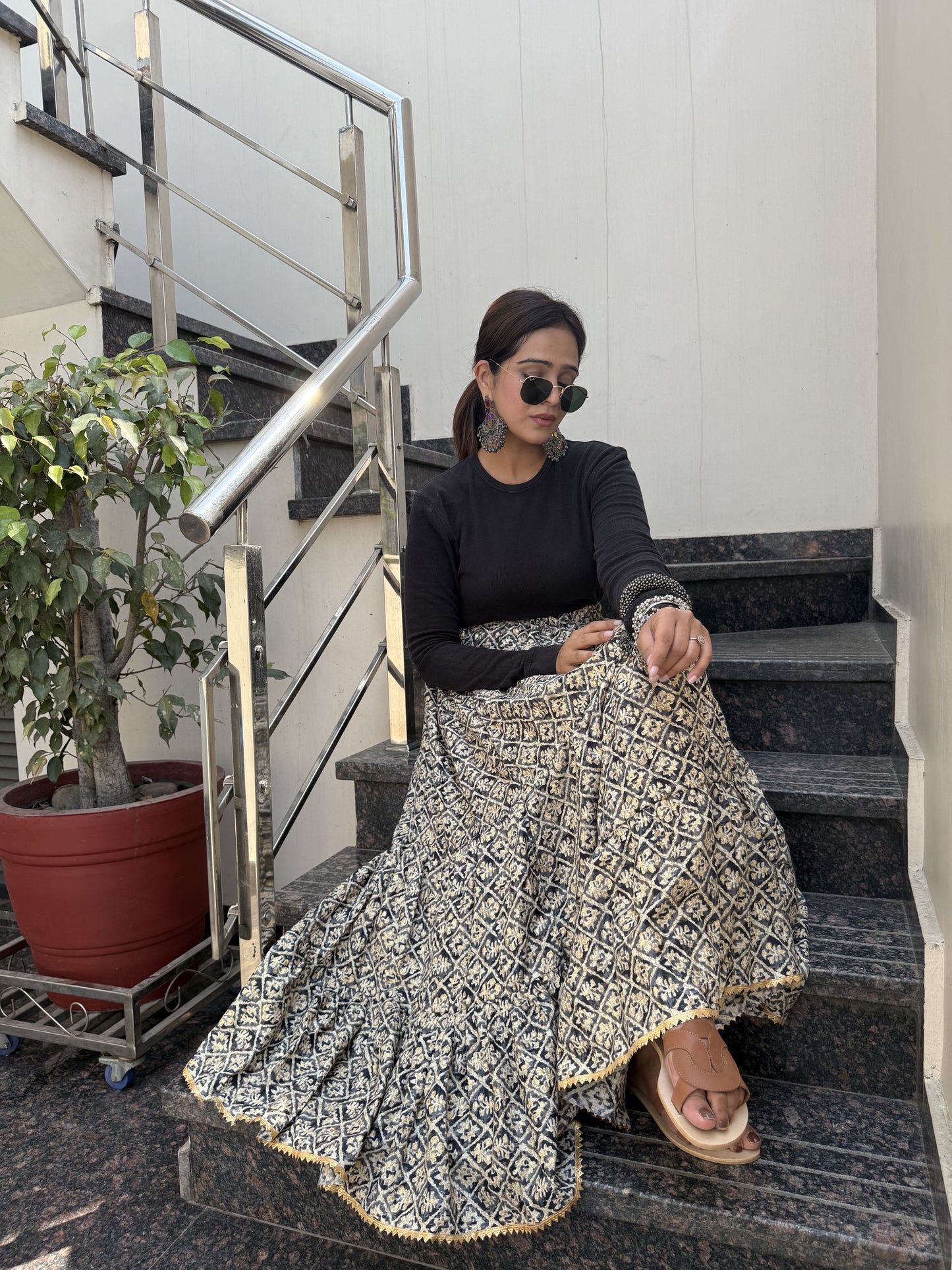 #RBP027 Boho Skirt Light Green