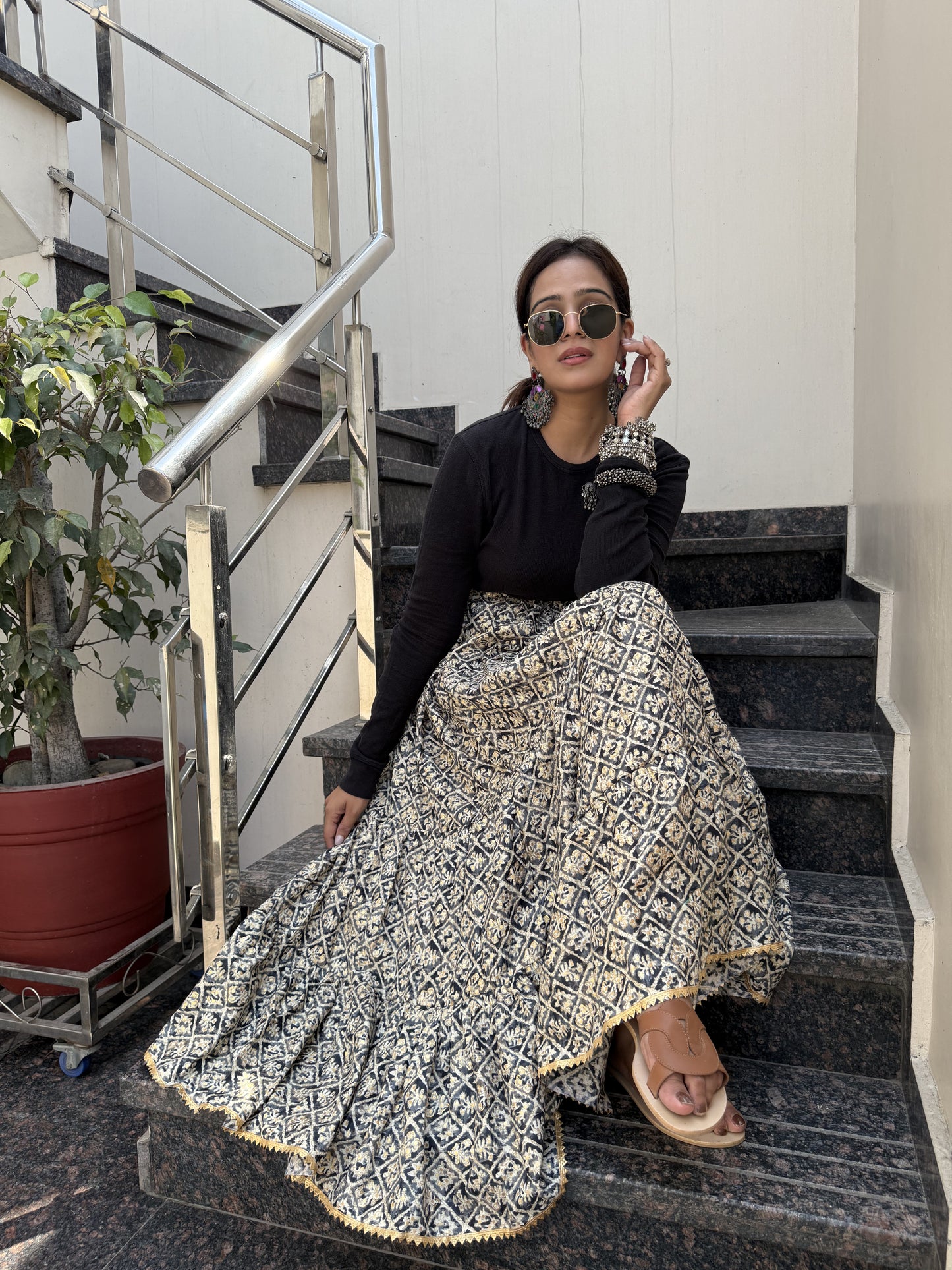 #RBP027 Boho Skirt Light Green