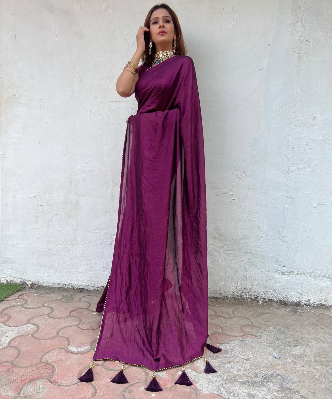 #RBP024 Wine Maroon Saree