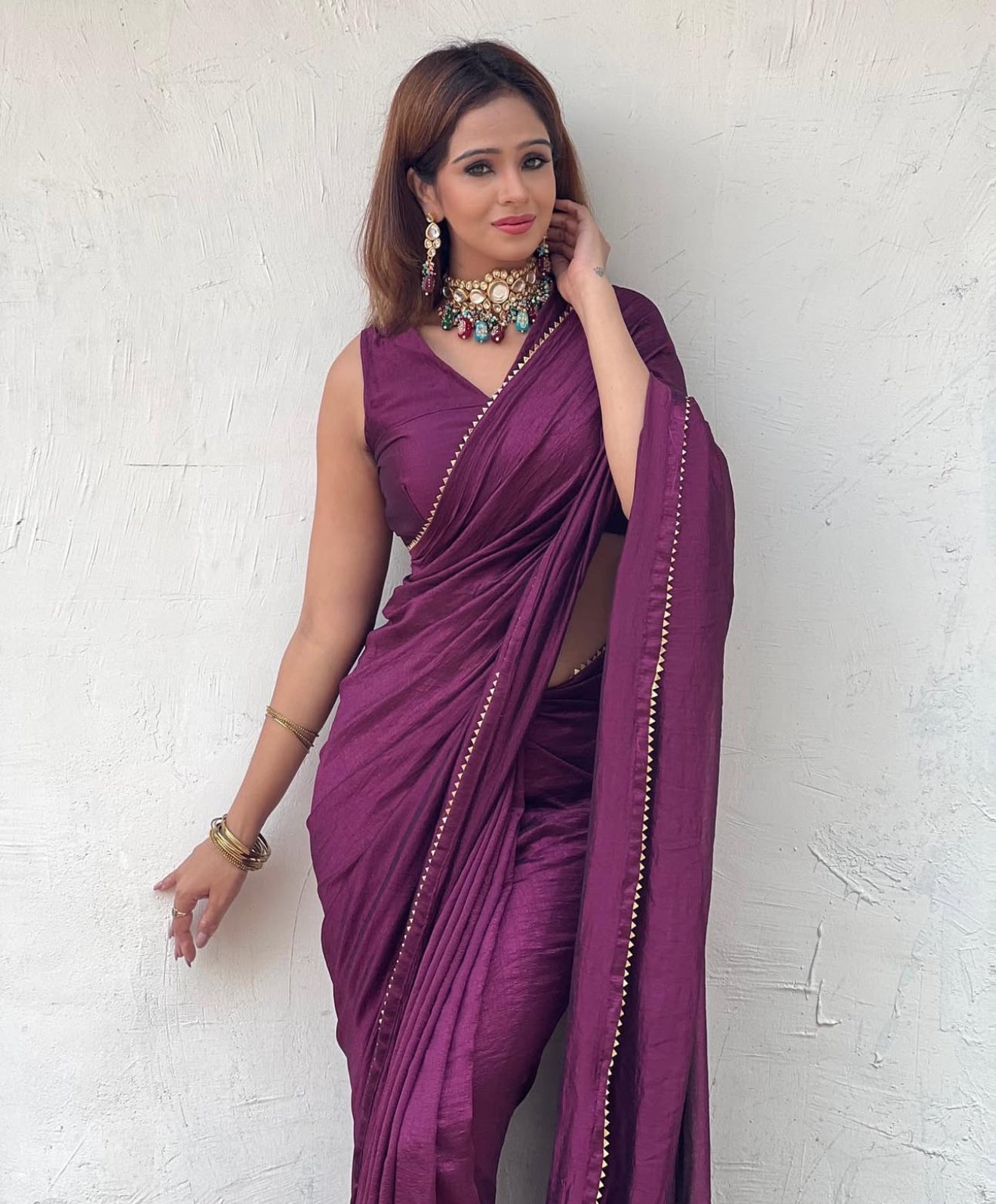 #RBP024 Wine Maroon Saree