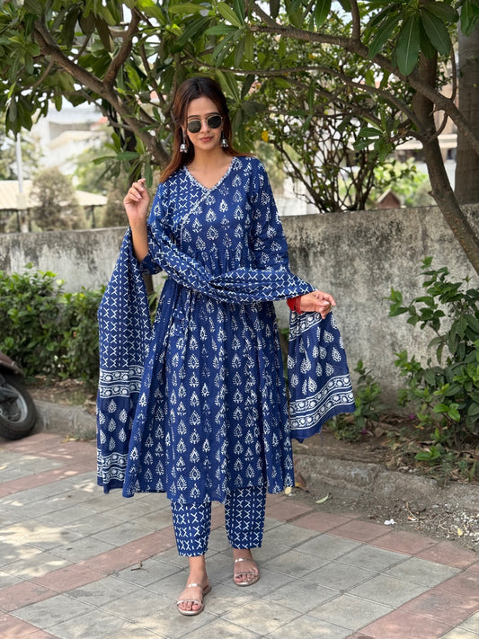 #RBP025 Indigo Blue Suit Set